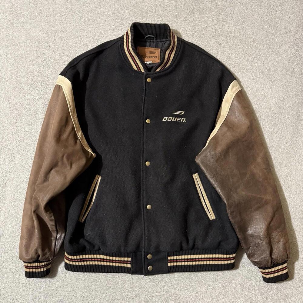 Vintage Bauer Leather Varsity Jacket 2XL Men’s